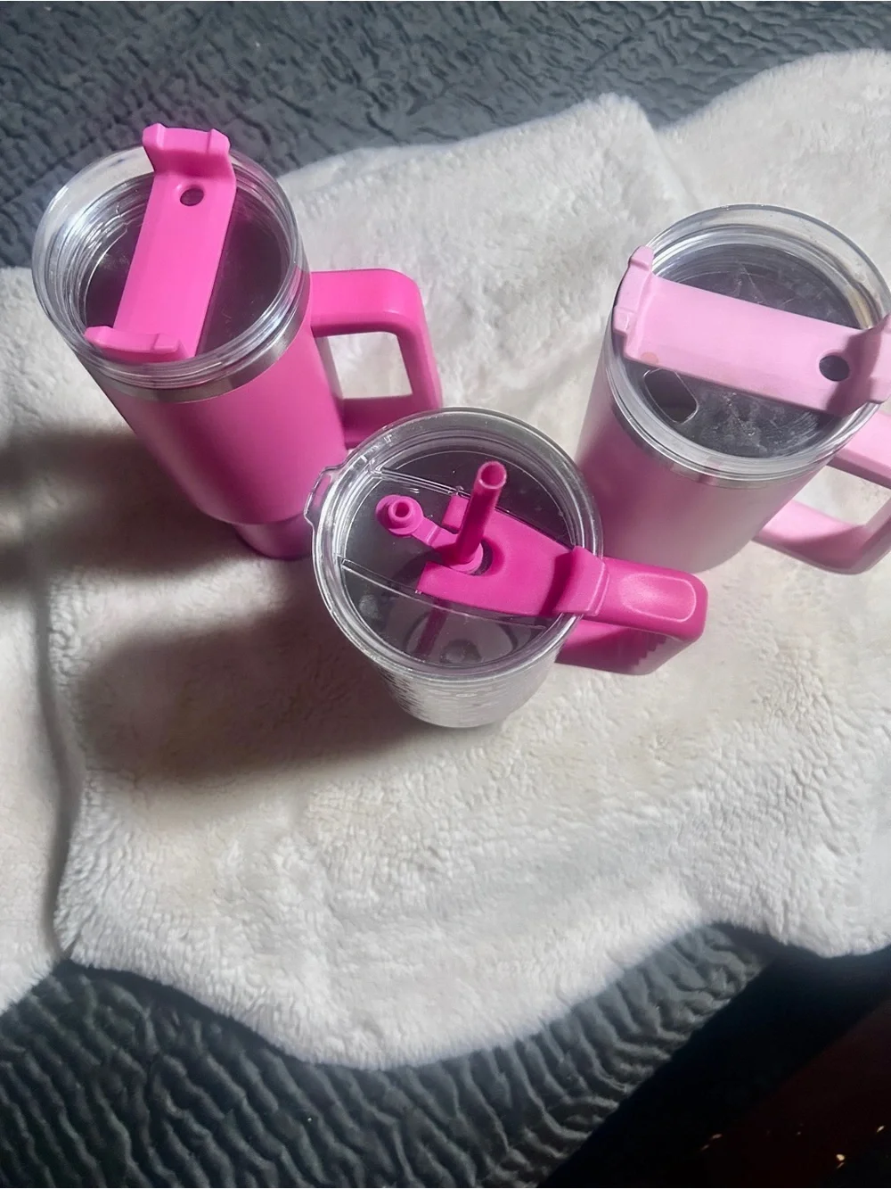 Pink Insulated Party Tumbler Bundle of 3with Handle